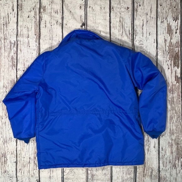 Vintage 1980s Barringer Football Newark New Jersey Blue 80s Zip Up Coat Jacket - Picture 2 of 8